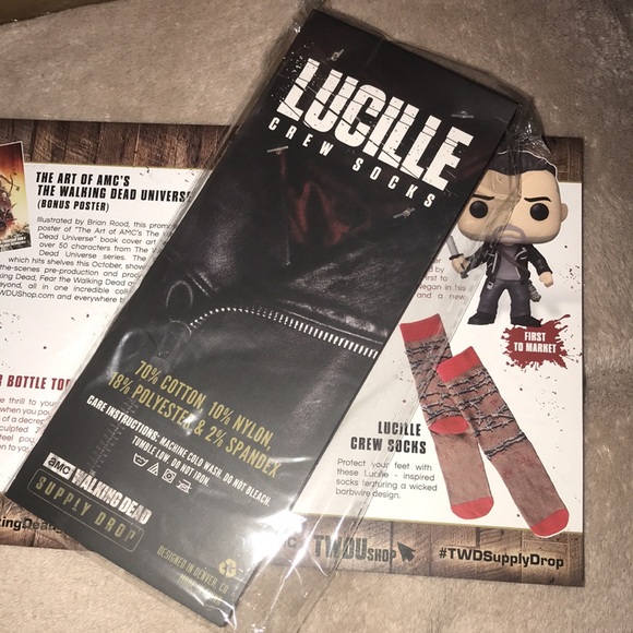 Lucille crew socks New official TWD Supply drop mens 10-13 - Picture 2 of 3